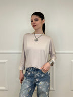 Maglia Barchetta Con Profili in Satin 43002