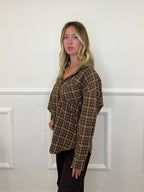Camicia Check 17298 Marrone e Camel