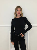 Maglia Slim a Costine KH1711 Nero