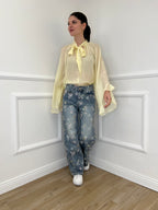 Camicia in Tencel con Fiocco 2608 Giallo