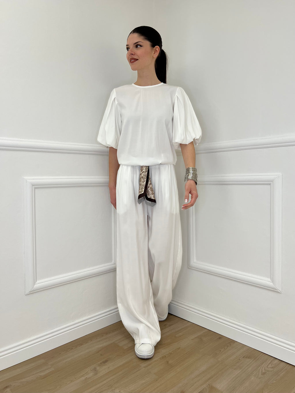Pantalone Cupro Fusciacca 20527 Bianco