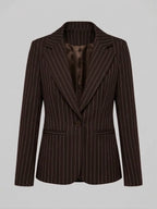 Tailleur Gessato Monopetto 83459 Marrone