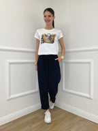 Pantalone Baggy Viscosa 2815 Blu