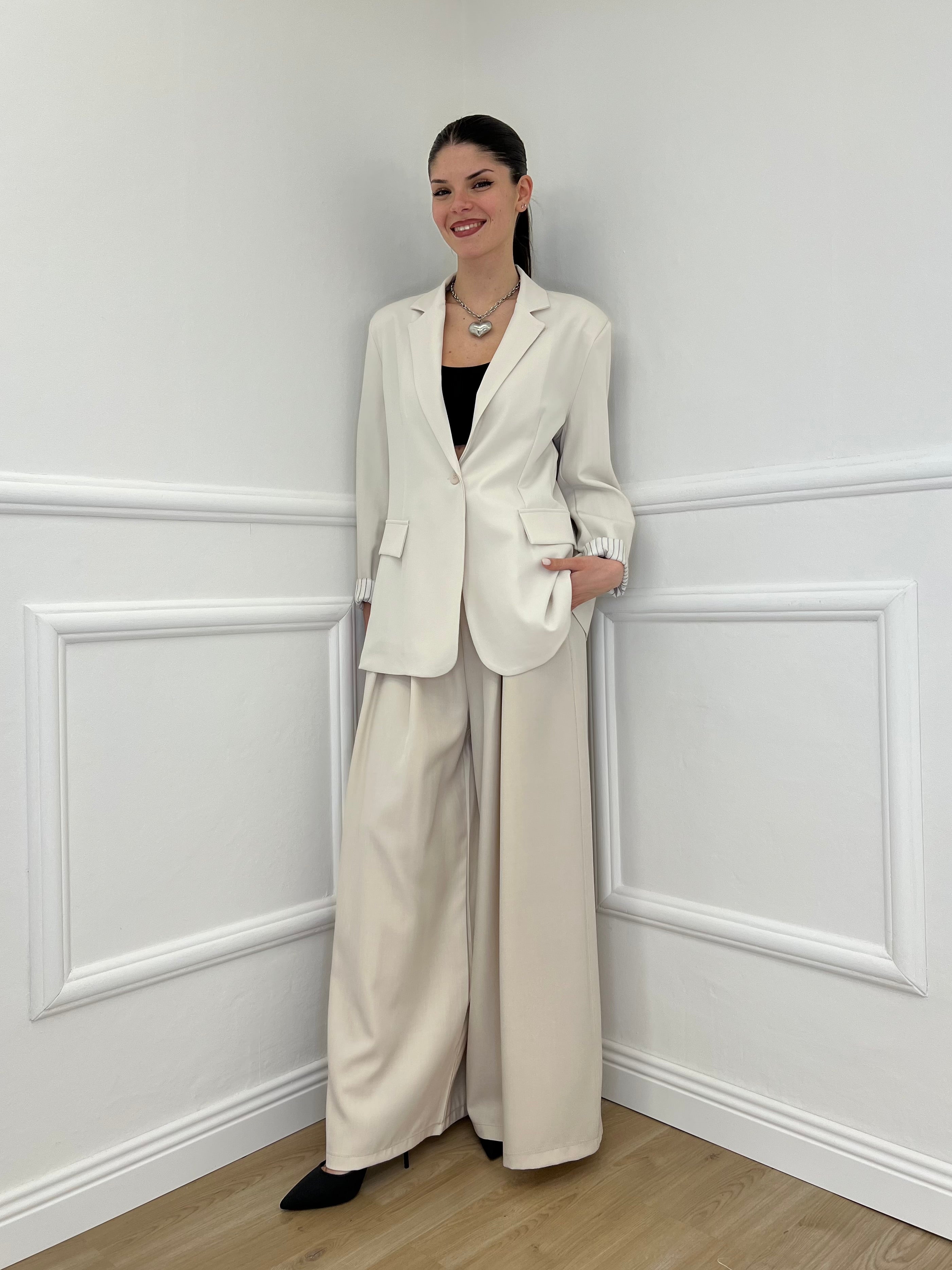 Pantalone a Palazzo 21509 Beige