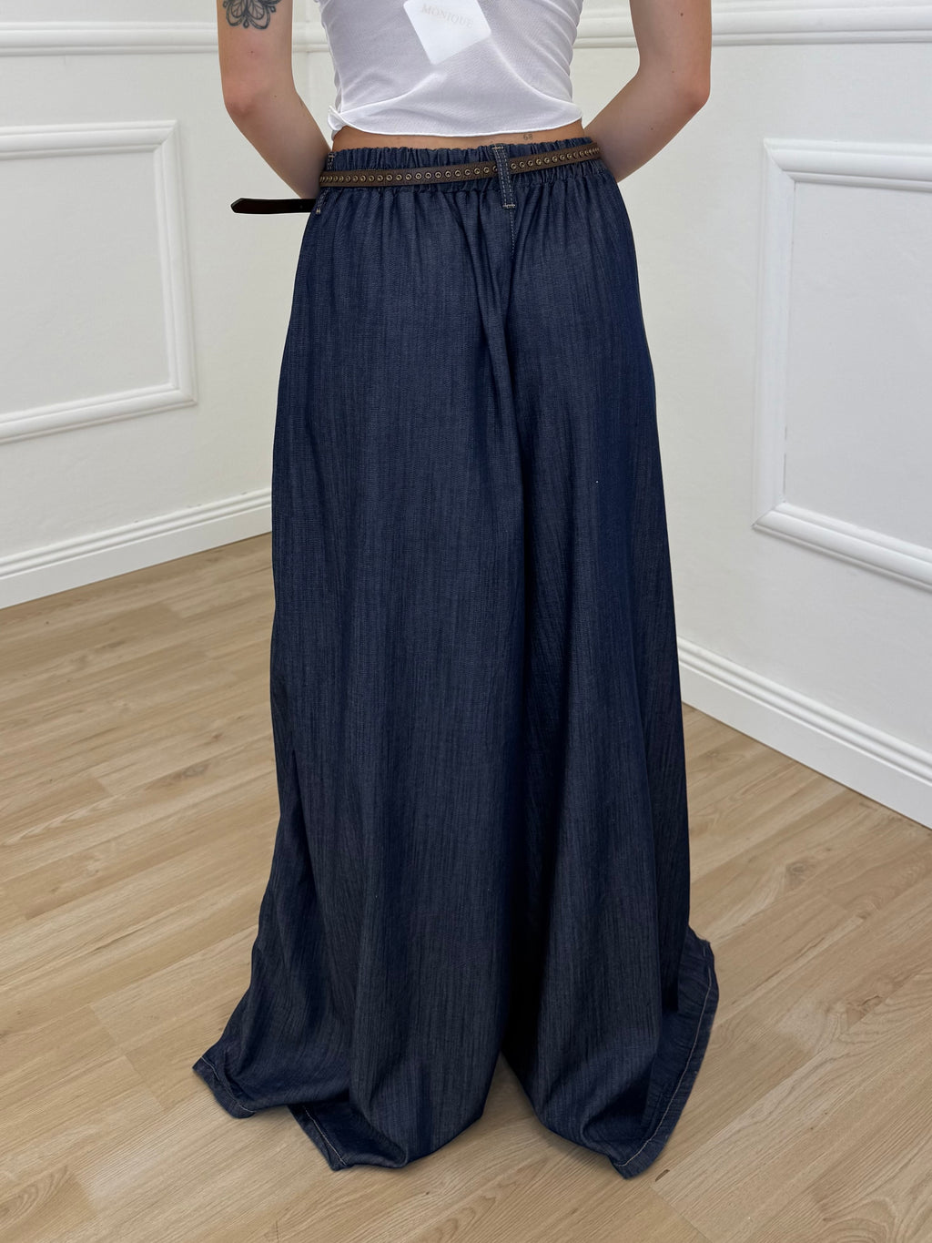 Pantalone Palazzo Chambray Pinces JC142