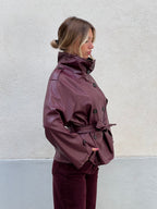 Trench Corto In Ecopelle 2610 Burgundy