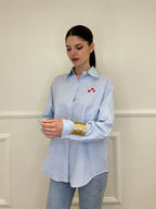 Camicia Ricamo "Fitnes Atty" 2497 Azzurro