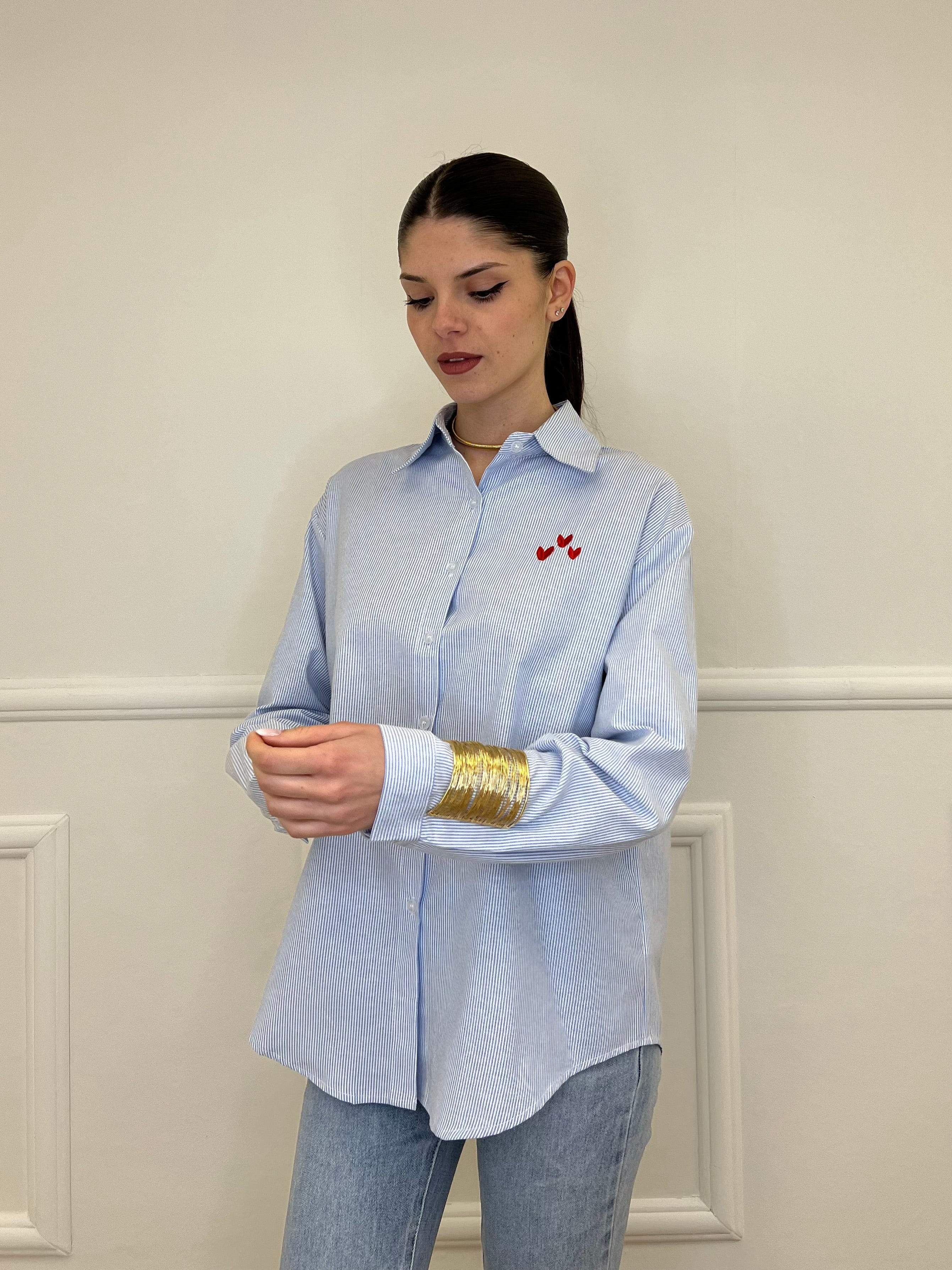 Camicia Ricamo "Fired Atty" 2497 Azzurro