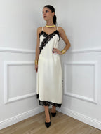 Abito Asimmetrico Pizzo 19690 Panna