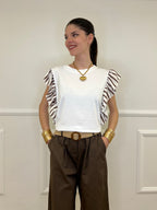 T-shirt Maniche a Righe 1960 Marrone
