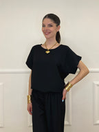 Completo Froissé In Viscosa 8262 Nero