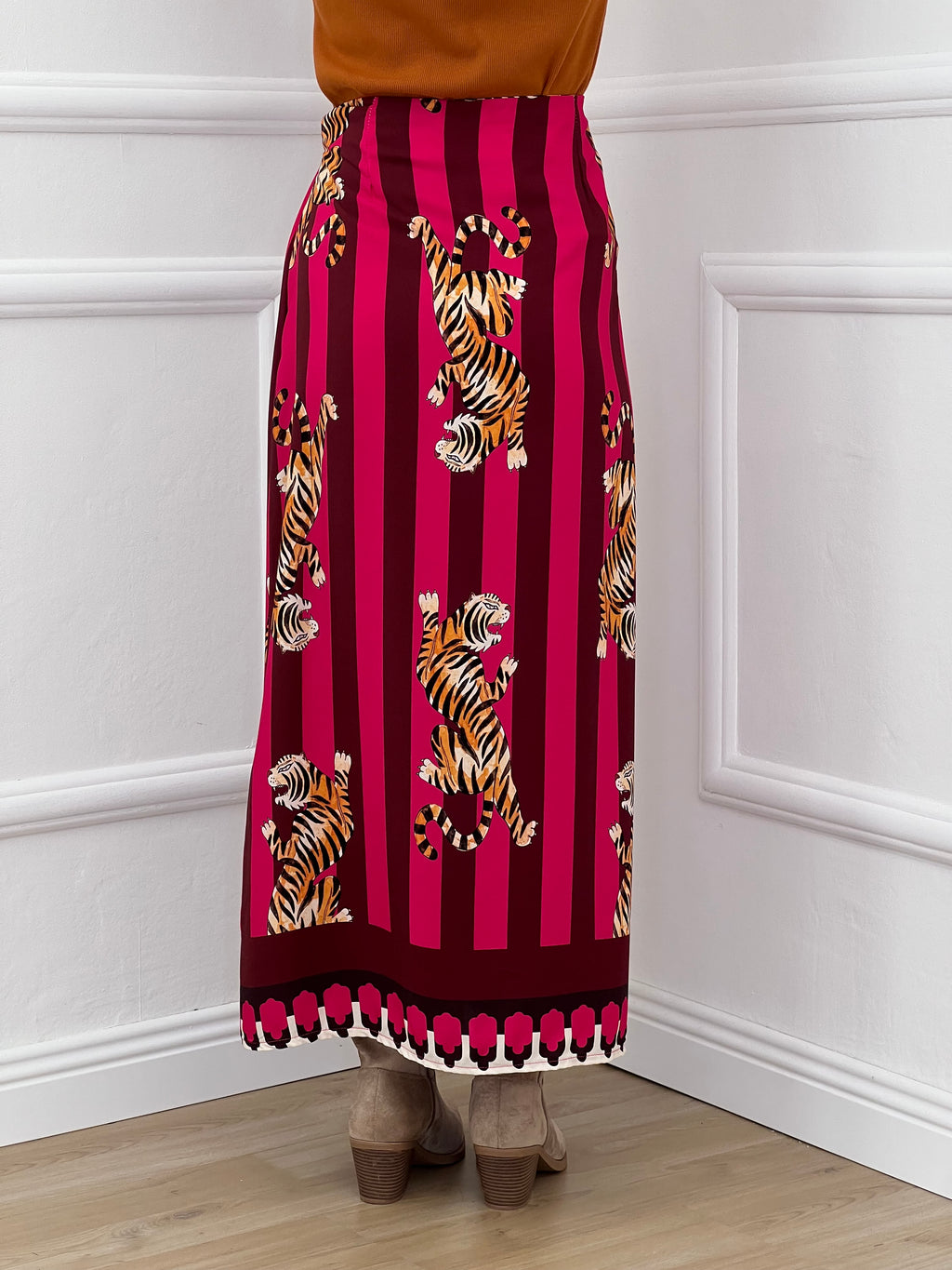 Gonna Pareo Jungle 26272 Fucsia e Burgundy
