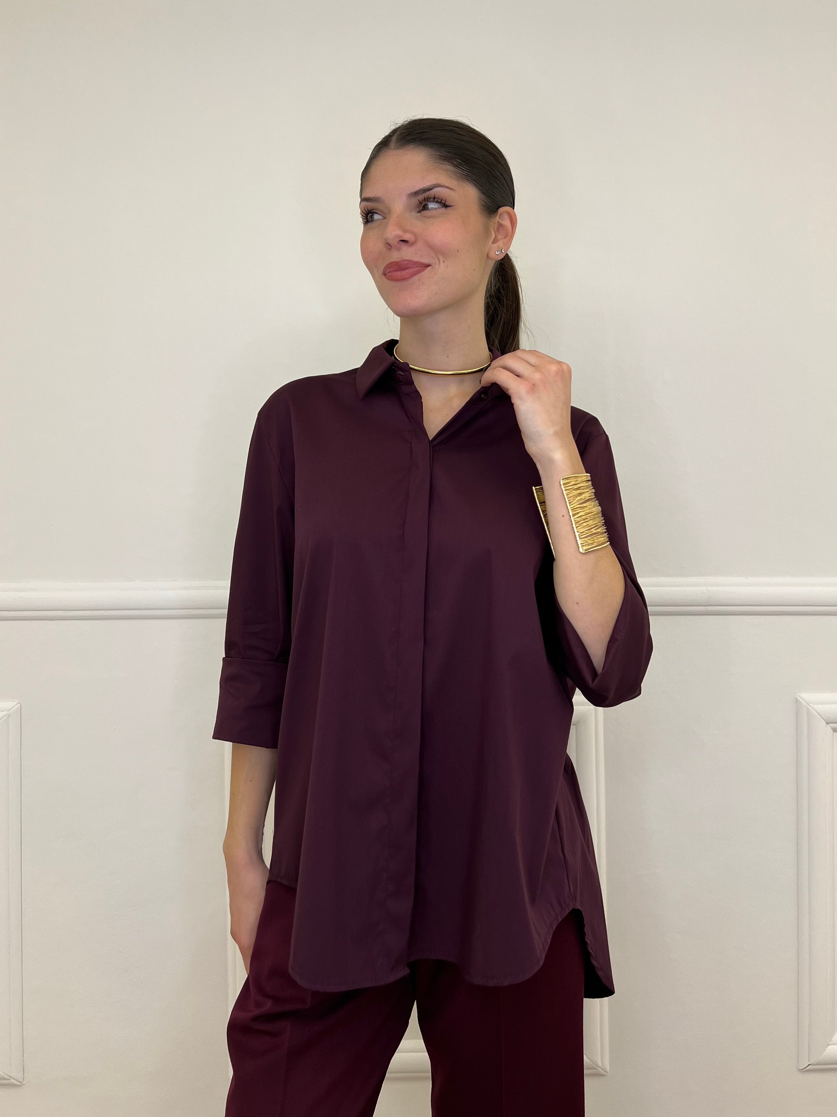 Camicia Over 50320 Burgundy