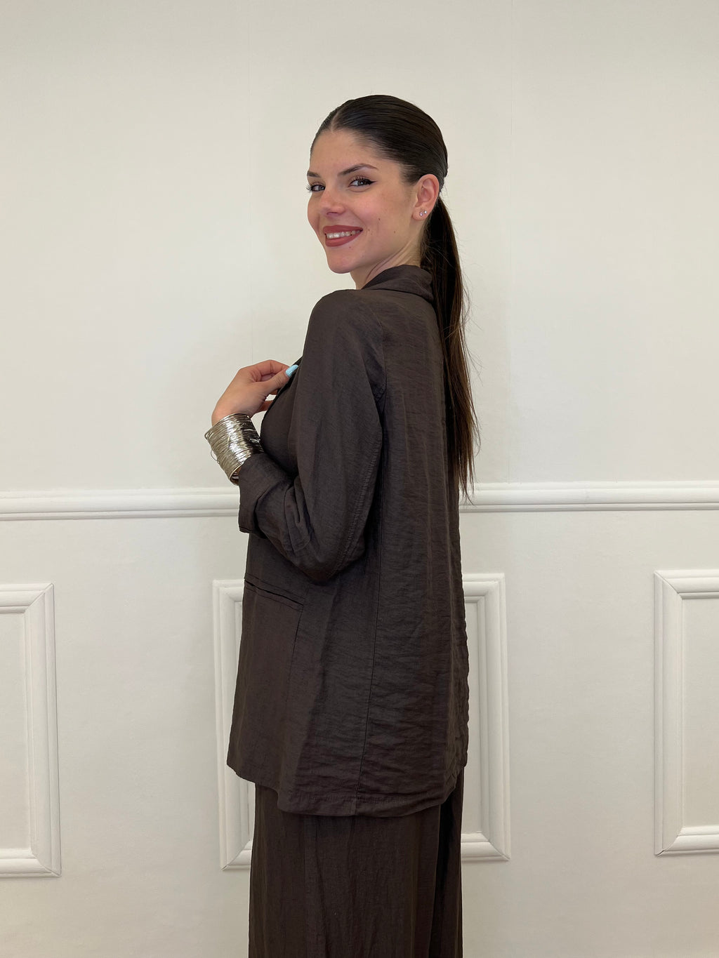 Tailleur In Lino e Tencel 26301 Moro