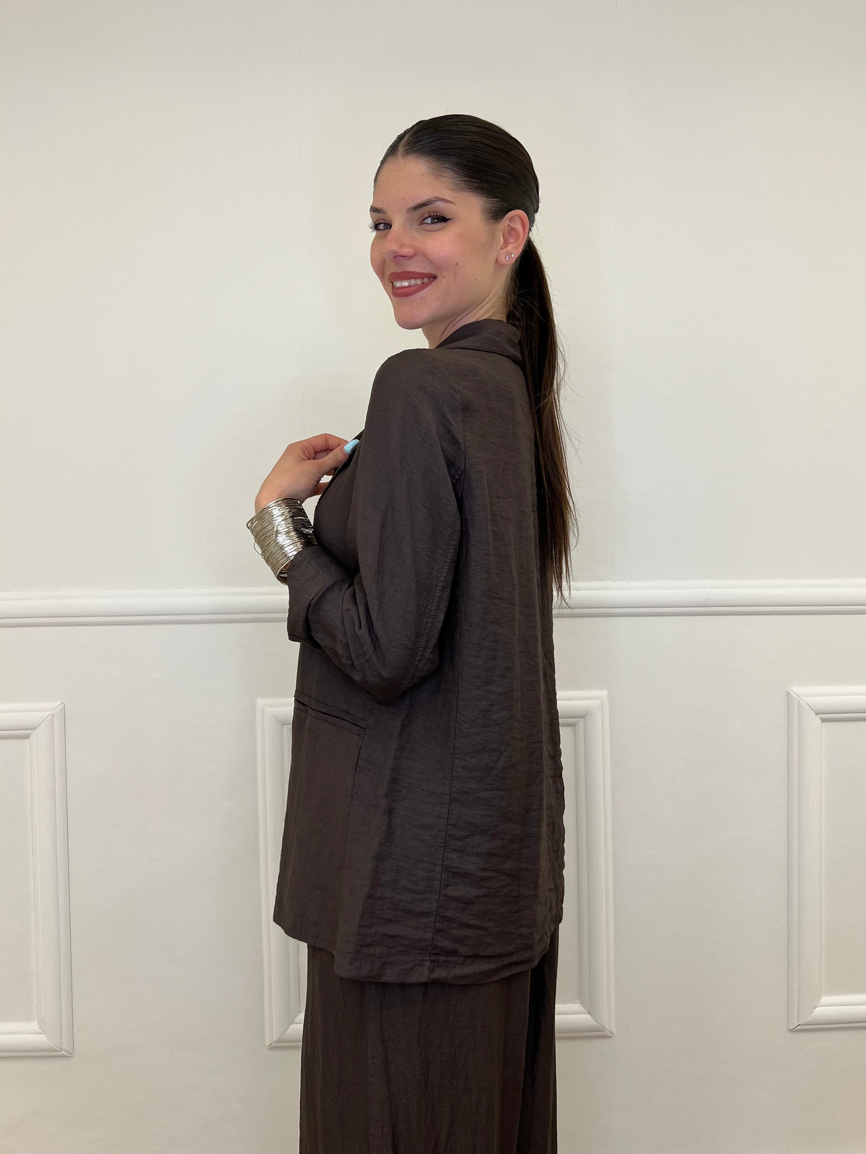 Tailleur In Lino e Tencel 26301 Moro