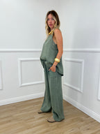 Top 100% Lino Bottoncini 89225 Verde
