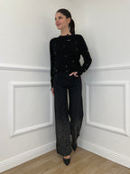 Jeans Strass con Risvolto 2382 Nero