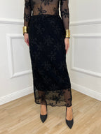 Gonna Tulle Ricami 139-833 Nero