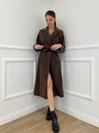 Cappotto Bouclé Cintura 91022 Moro