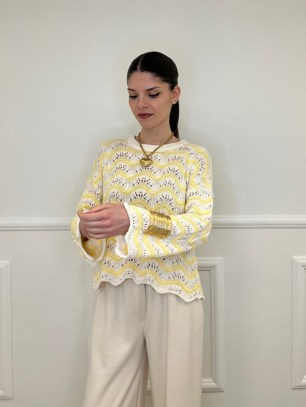 Maglia Traforata Ondine 10514 Giallo