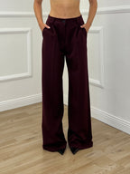 Pantalone Palazzo Gabardine 3715 Burgundy