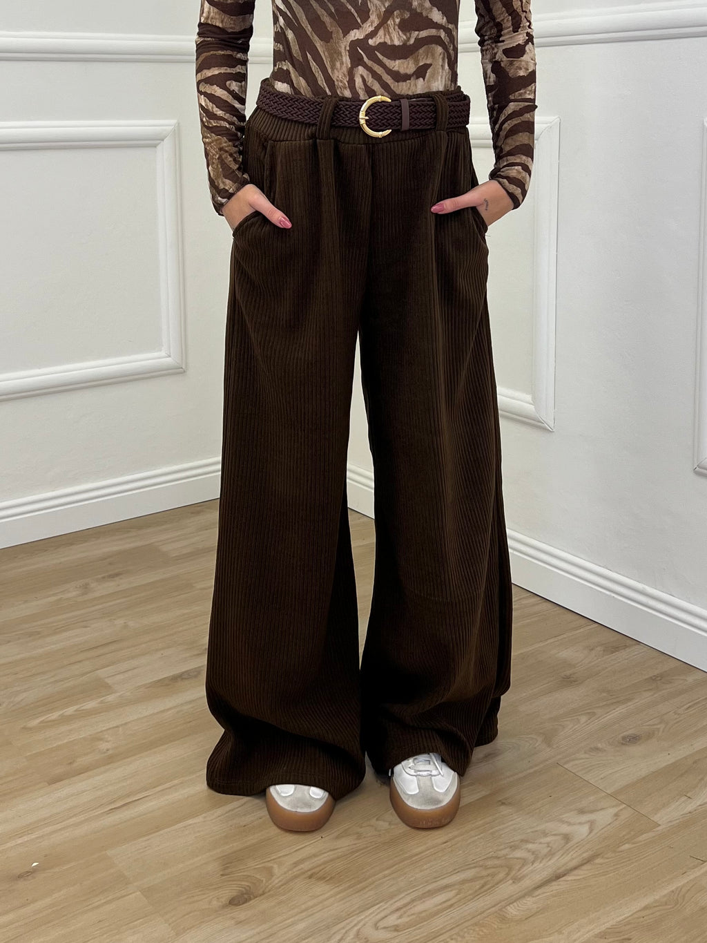 Pantalone Corduroy Cintura 27998 Marrone