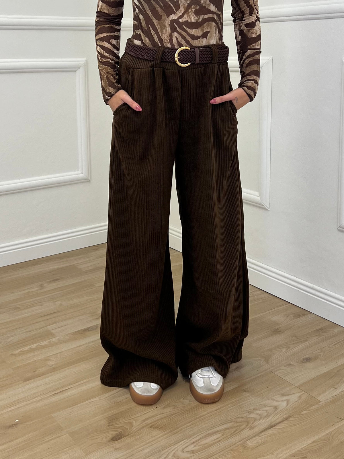 Pantalone Corduroy Cintura 27998 Marrone