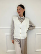 Gilet Effetto Mohair 8889 Bianco