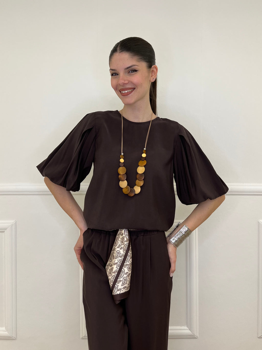Blusa Romantic Palloncino 20518 Moro