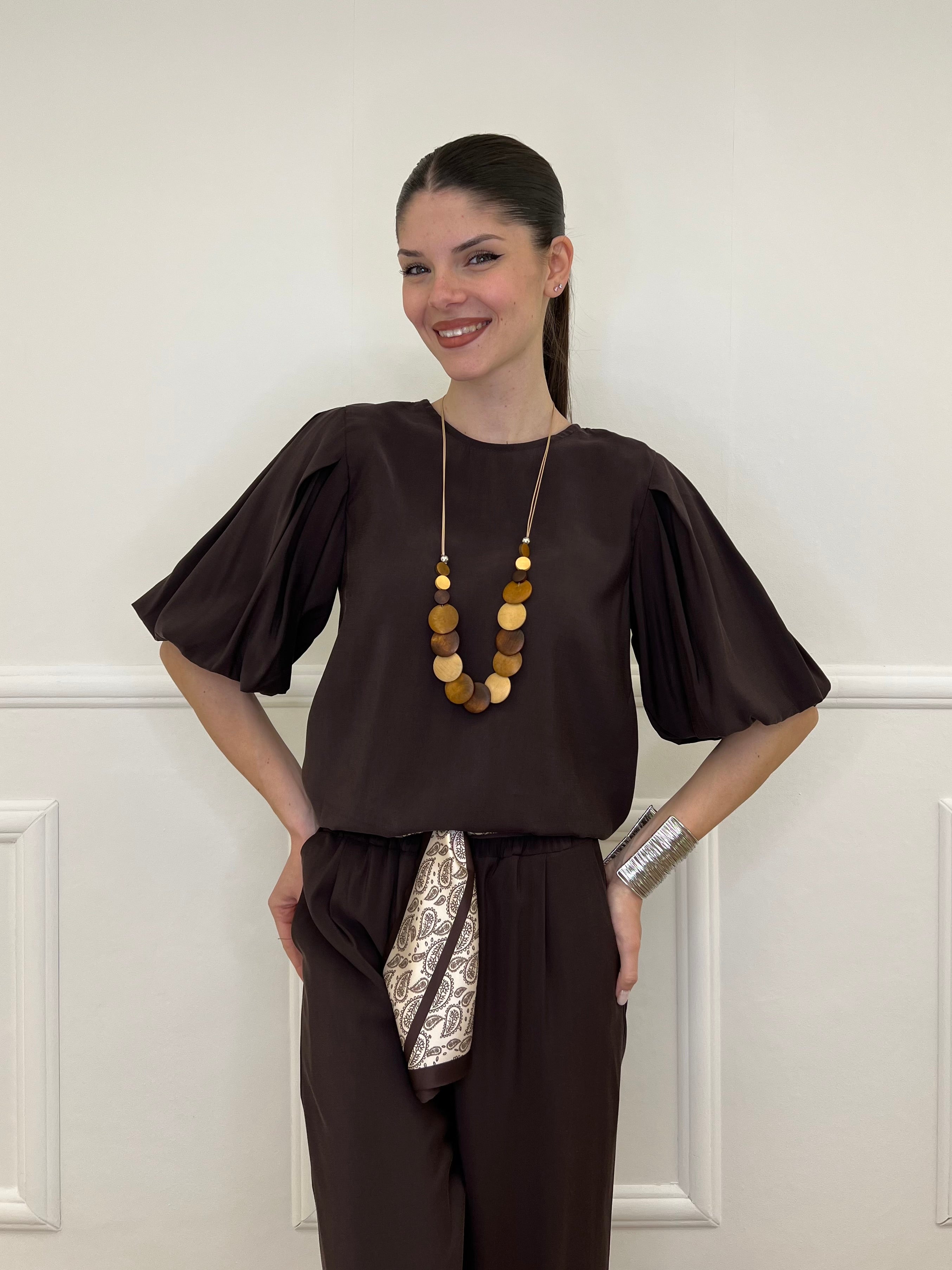 Blusa Romantic Palloncino 20518 Moro