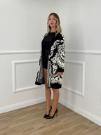 Cardigan Cappotto Jacquard 8201 Nero