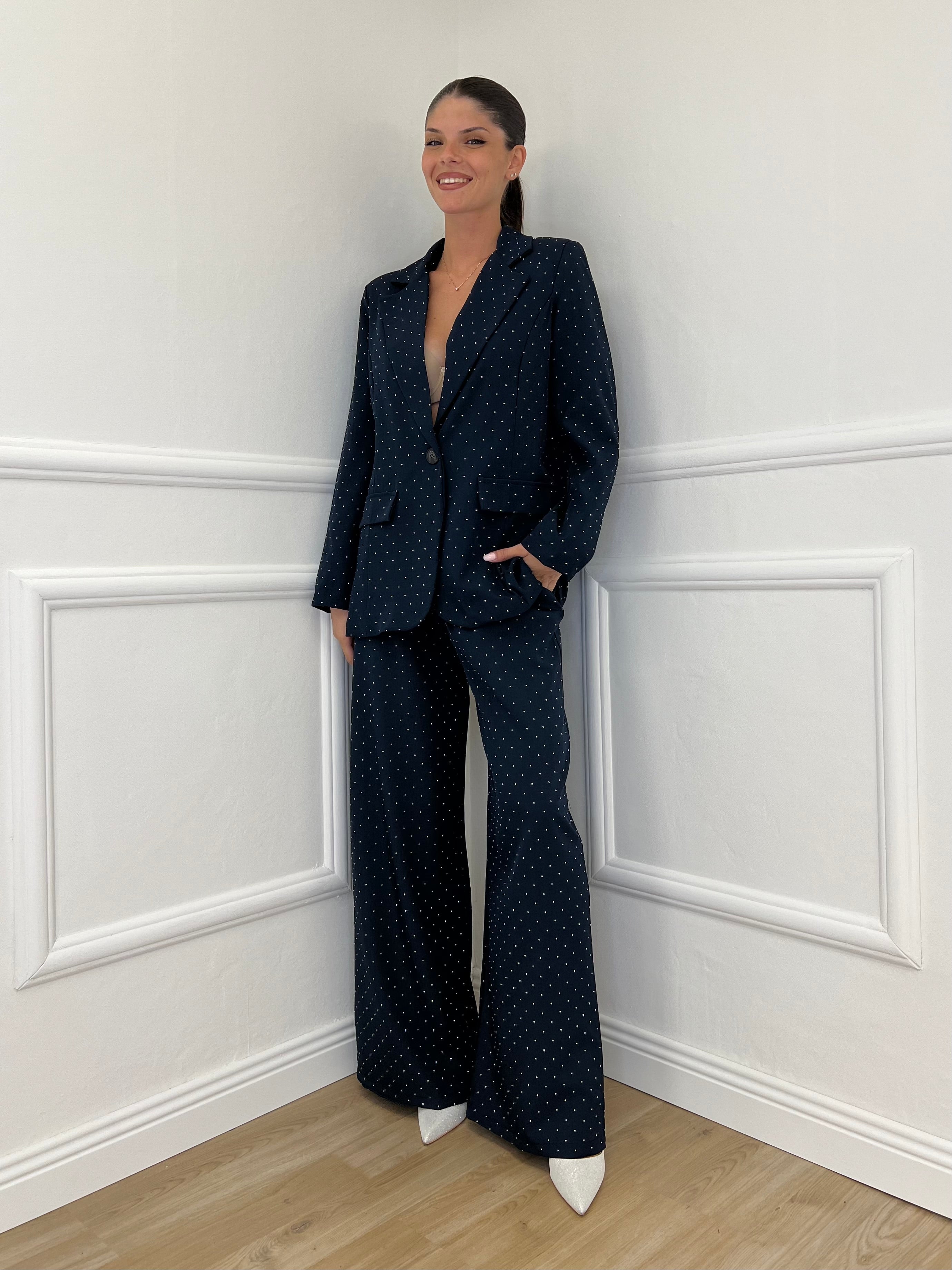 Tailleur Micro Borchie L5181 Blu