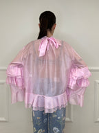 Blusa in Tencel a Balze 6108 Rosa