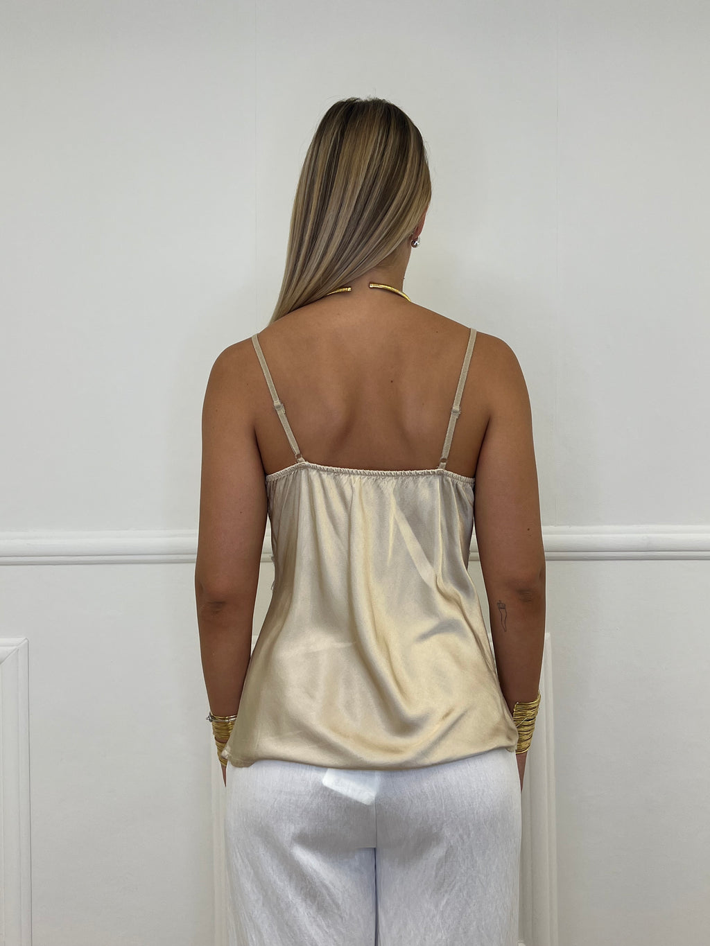 Top In Raso Con Pizzo 80228 Ecru