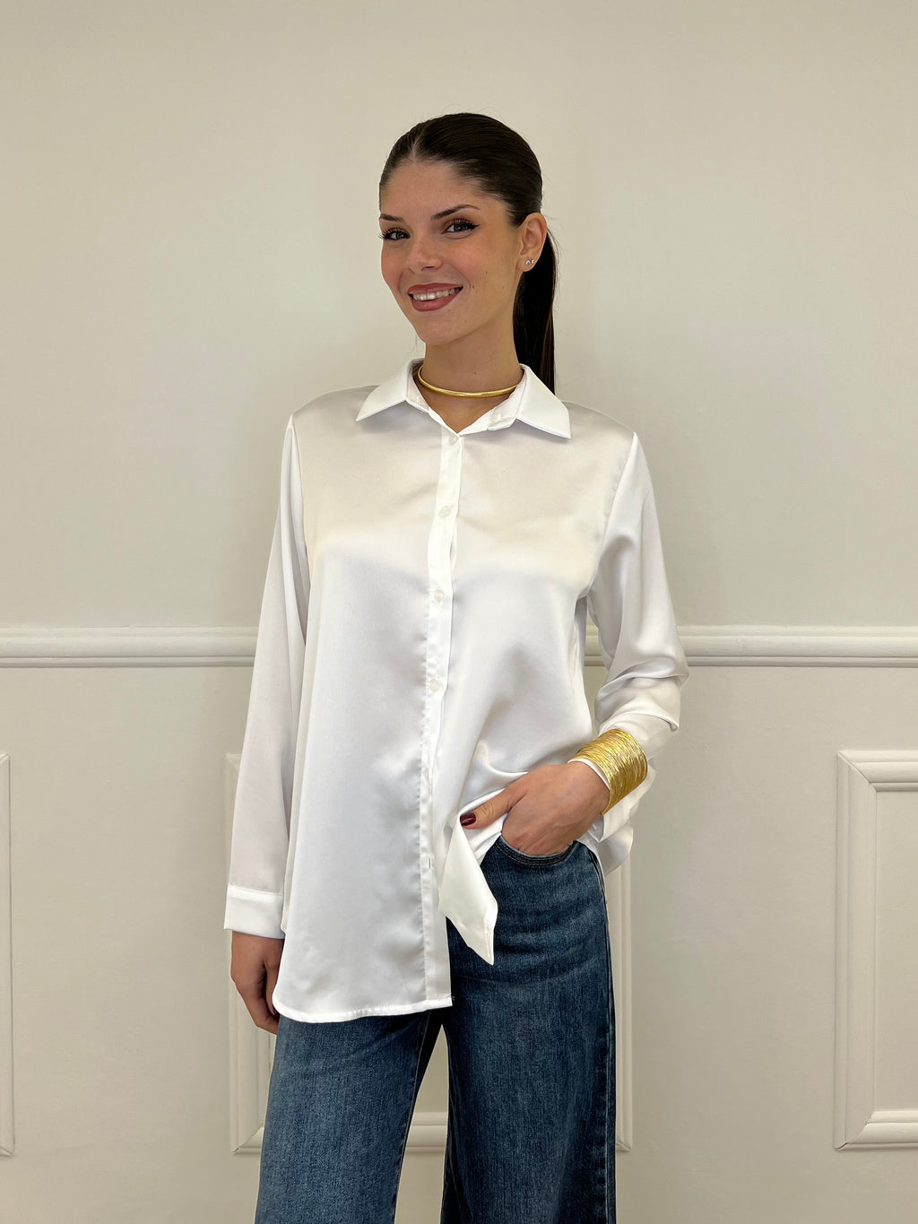 Camicia Satin 1081 Bianco