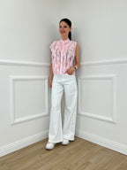 Camicia Smanicata Con Rouches 220-672 Rosa