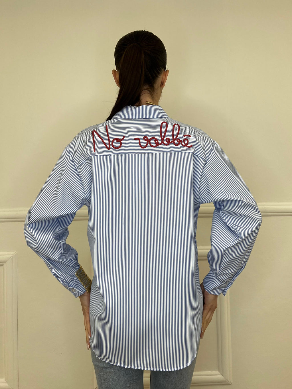 Camicia No Vabbè a Righe 5081 Azzurro e Rosso