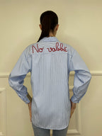Camicia No Vabbè a Righe 5081 Azzurro e Rosso