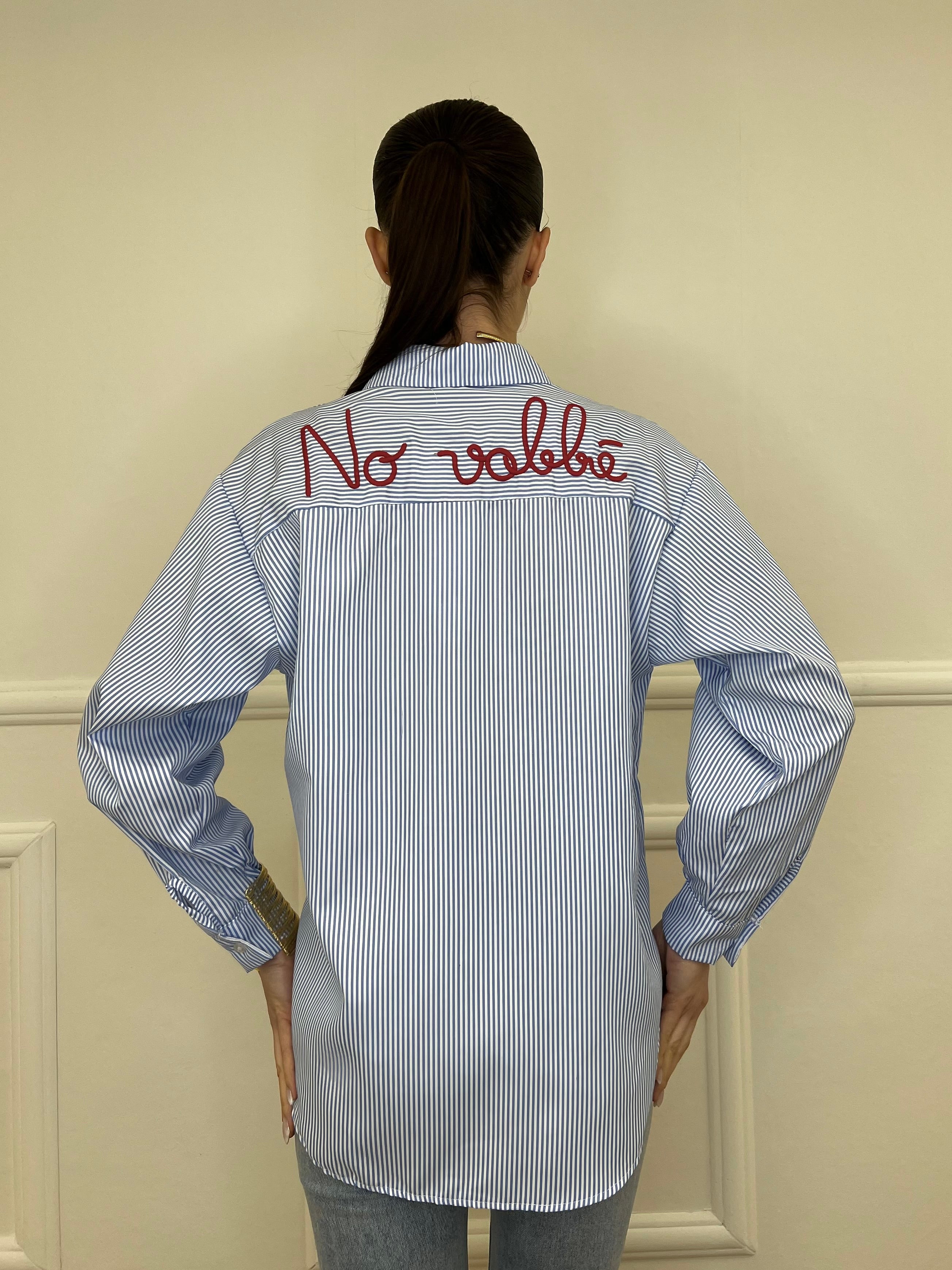 Camicia No Vabbè a Righe 5081 Azzurro e Rosso