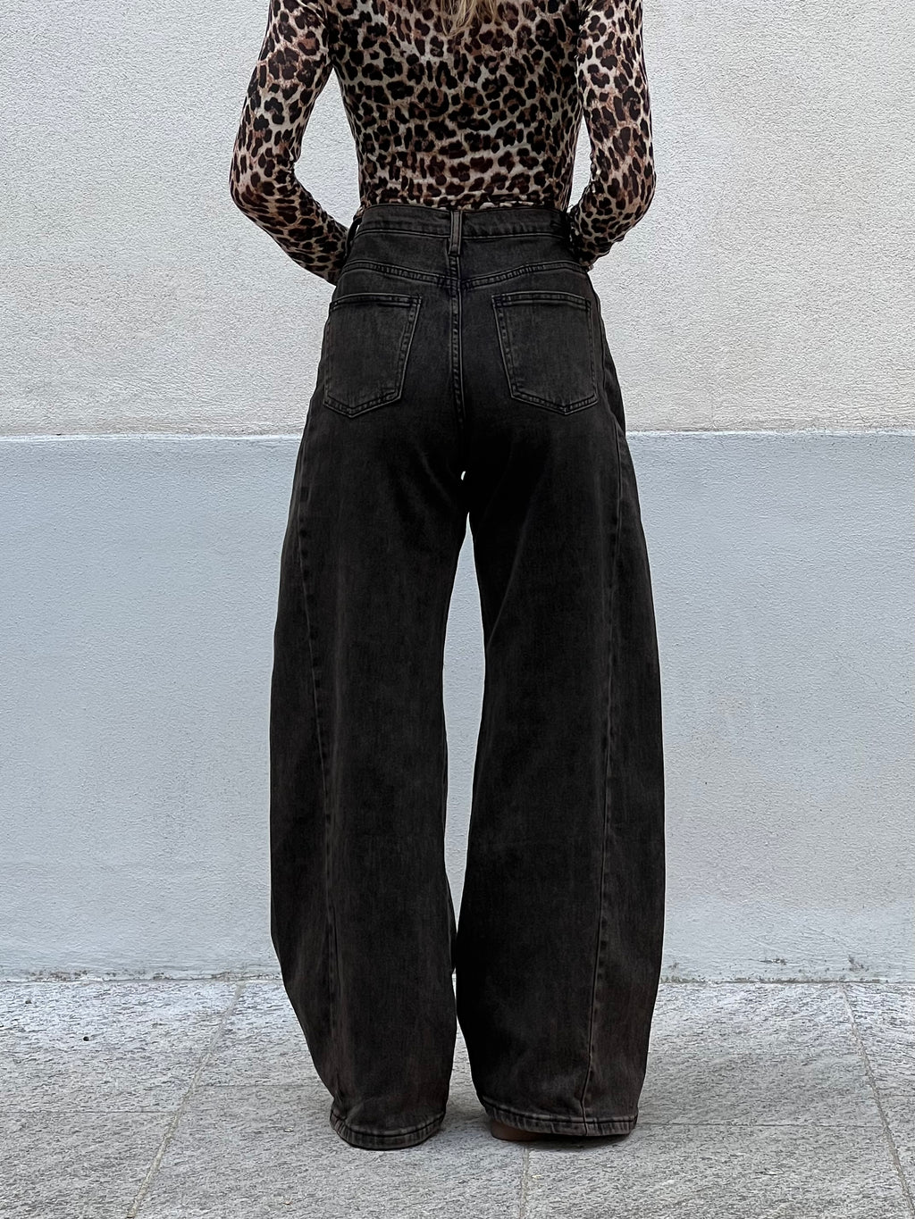 Jeans Palazzo Stonewash 9388 Marrone