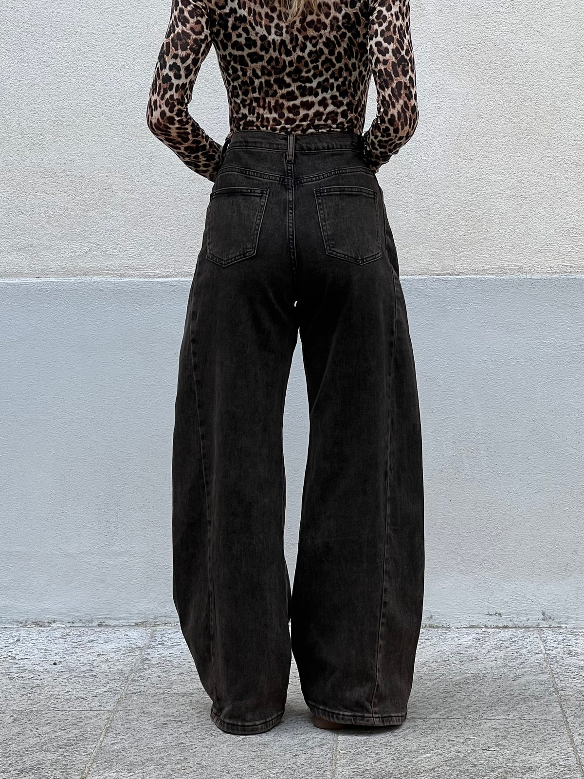 Jeans Palazzo Stonewash 9388 Marrone