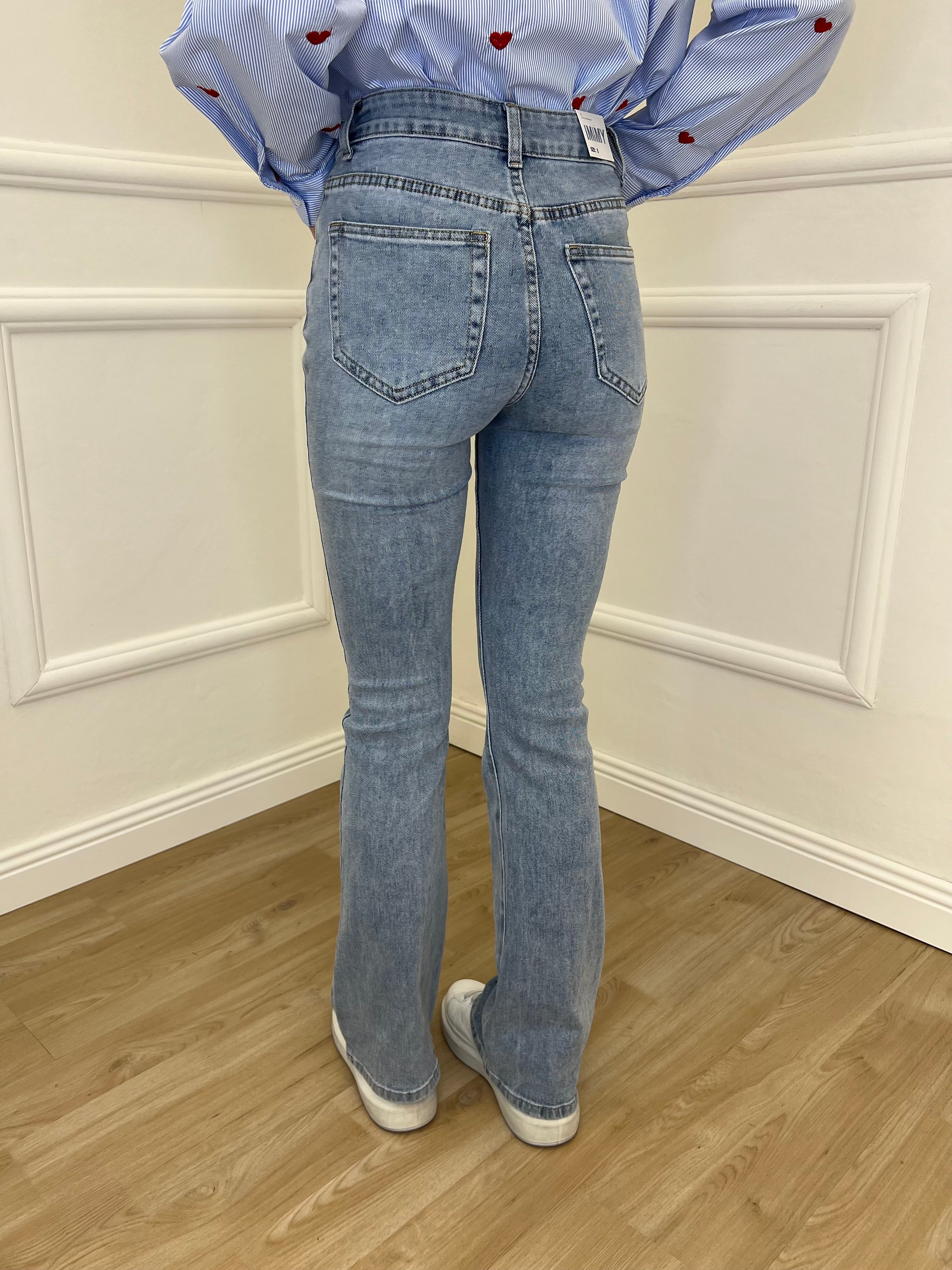 Jeans Flare Y557 Azzurro
