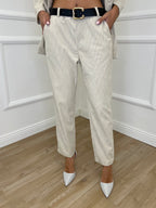 Pantalone Sigaretta Corduroy 25337 Panna - Bazar Abbigliamento