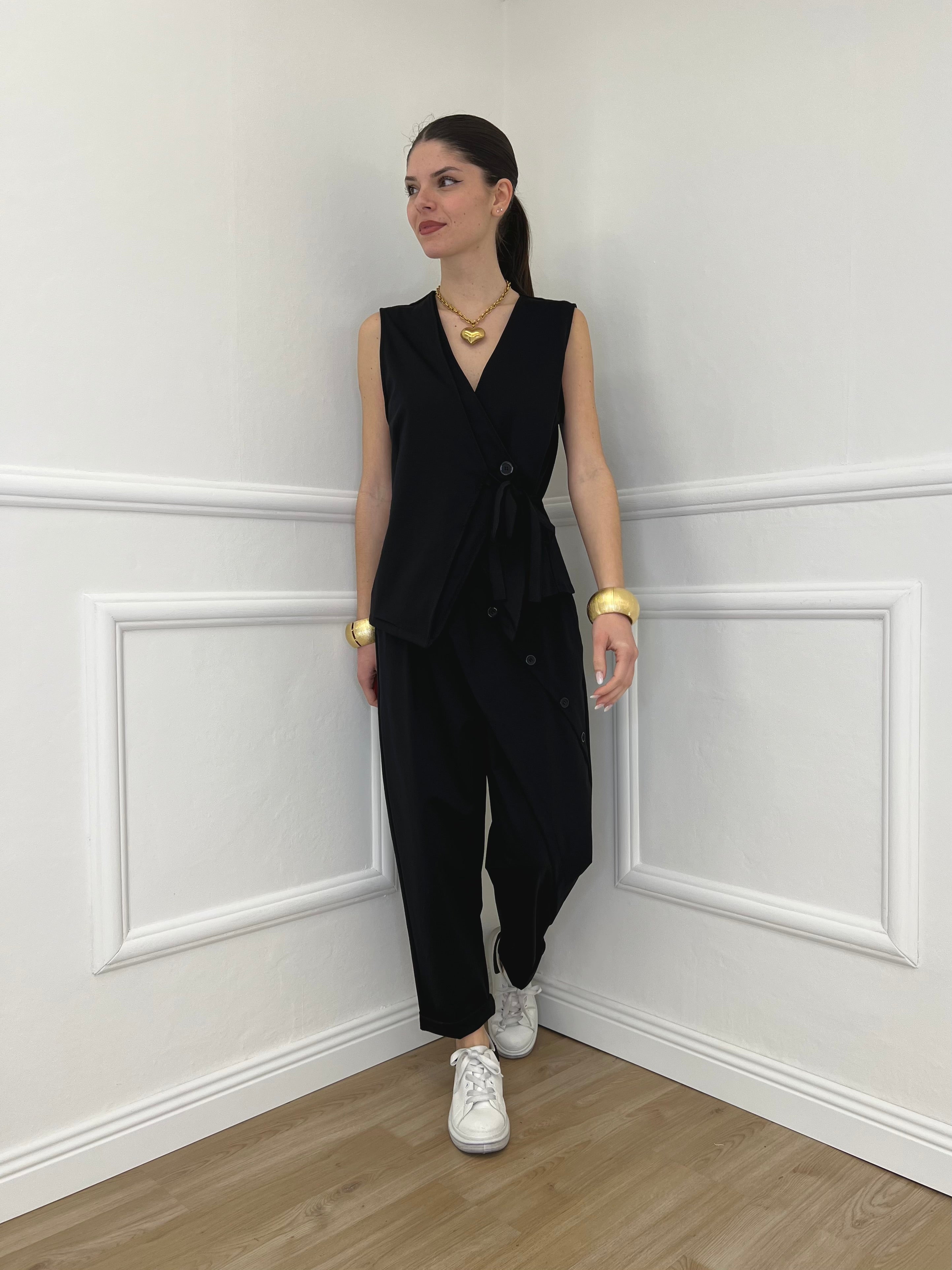 Gilet Fiocco Punto Milano 42144 Nero