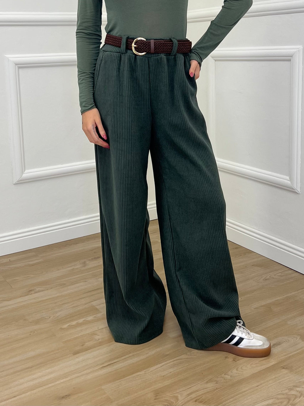Pantalone Corduroy Cintura 27998 Verde
