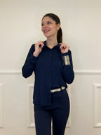 Camicia in Jersey di Viscosa 28163 Blu