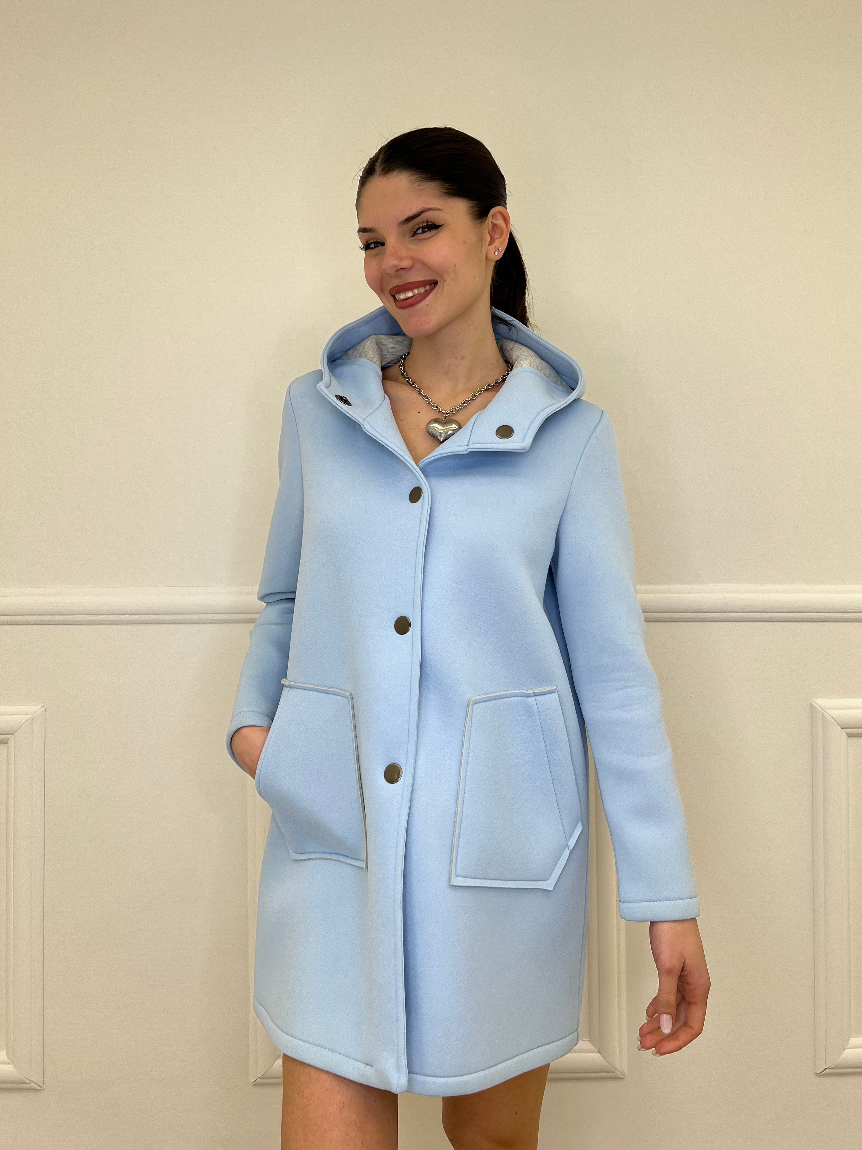 Cappotto Neoprene 1578 Azzurro