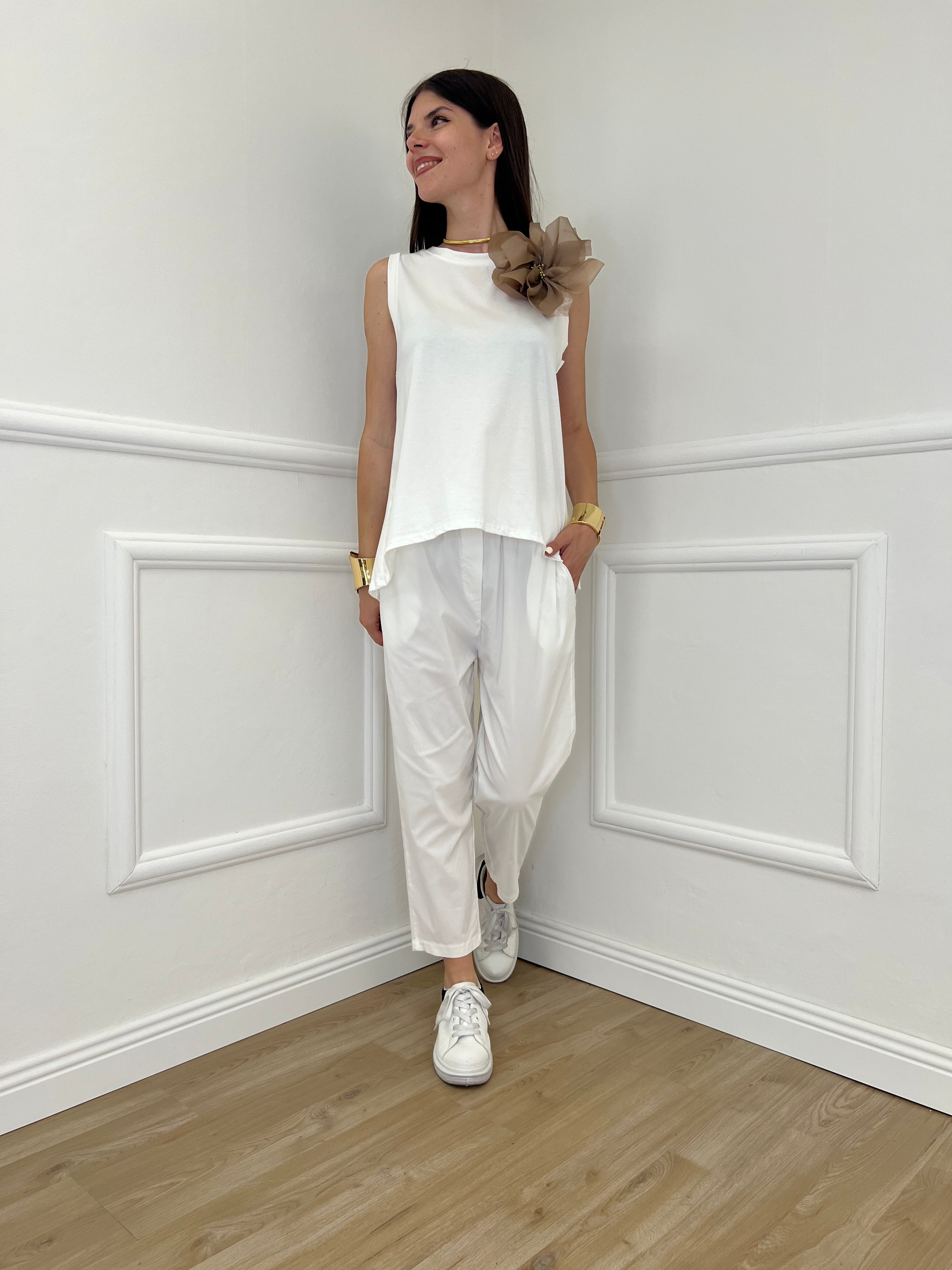 Pantalone Regular Bengalina 9230 Bianco