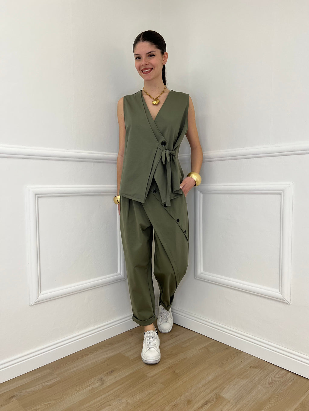 Pantalone Baggy Portafoglio 51256 Verde Militare