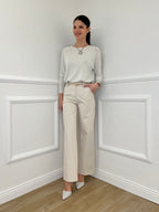 Maglia in Filo di Viscosa J185 Ecru